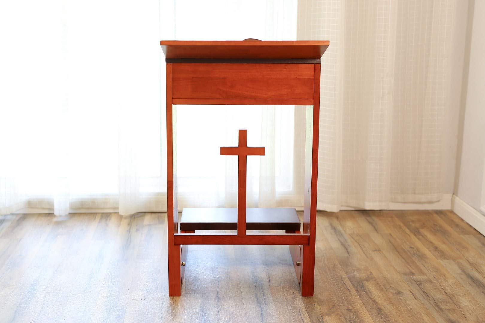 Vasitelan Folding Wooden Prayer Bench Stool with Padded Kneeler - Portable Church Kneeling Chair for Home Worship, Meditation & Prayer - Perfect for Church, Chapel & Personal Devotion