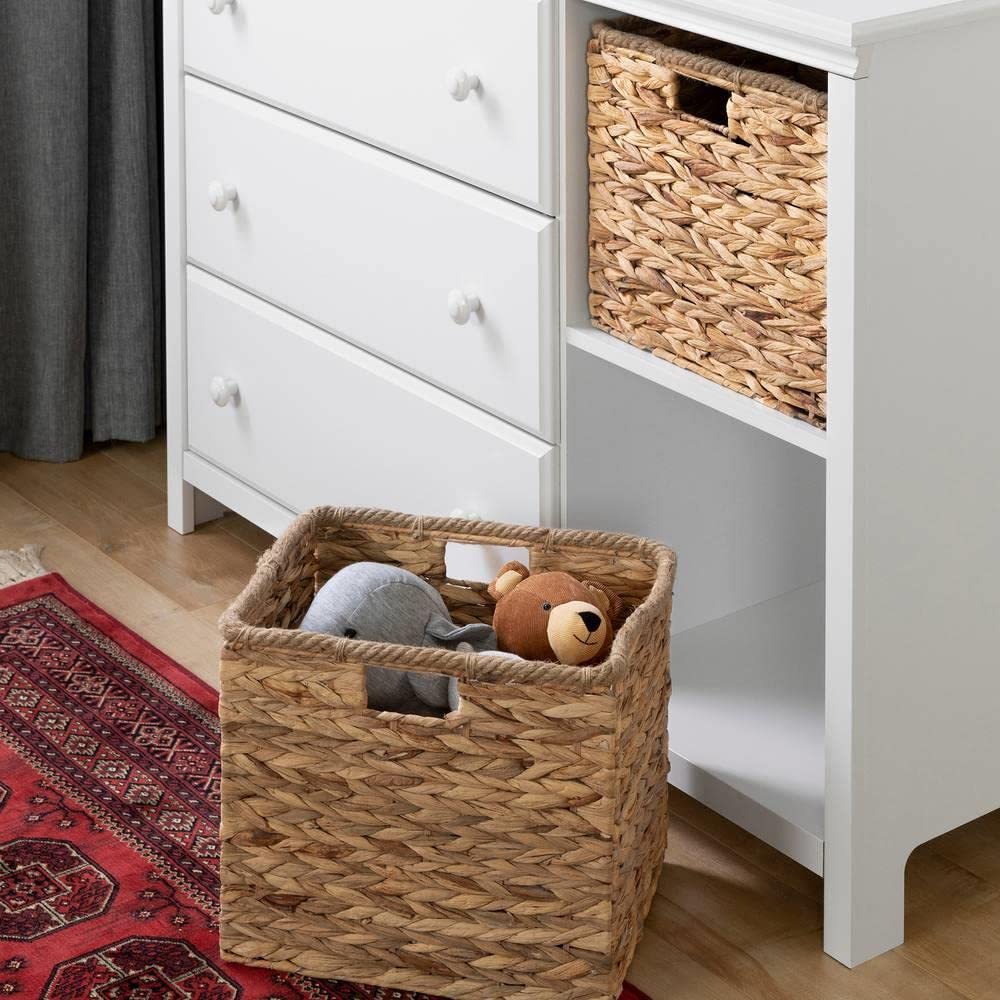 South Shore Cotton Candy 3-Drawer Dresser with Baskets, Pure White - Modern Kids Bedroom Storage Solution for Clothes, Toys & Accessories