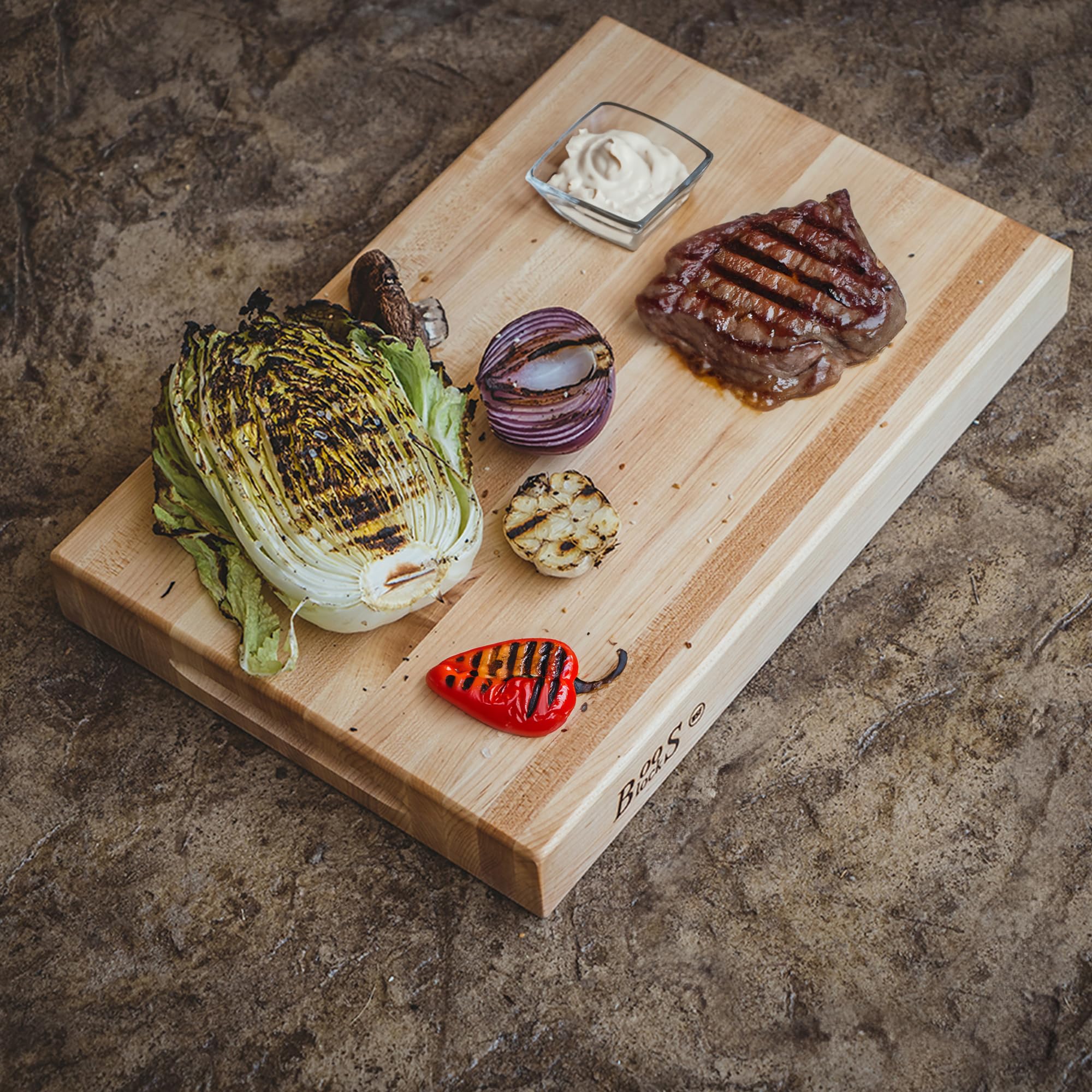 John Boos RA-Board Large Reversible Maple Wood Cutting Board 24x18x2.25 Inches - Premium Kitchen Chopping Board for Meat, Vegetables & Meal Prep - Perfect for Home Chefs & Professional Kitchens
