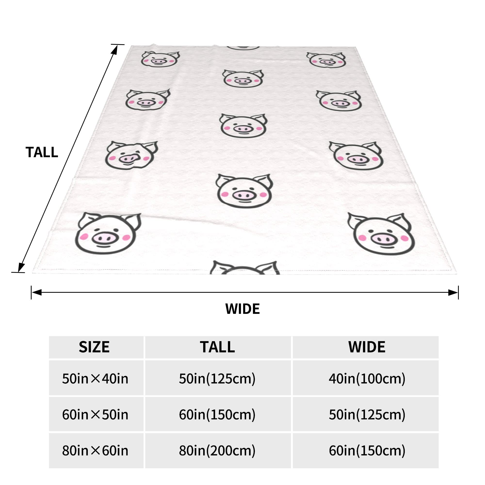 Soft & Warm Fleece Blankets for Couch, Sofa & Bed - Cozy All-Season Fuzzy Throw Blanket with Cute Pig Face Print for Women & Men | Perfect for Lounging, Netflix Nights & Home Decor