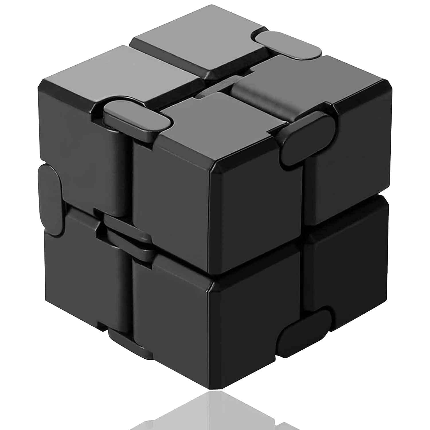 Shovan Infinity Cube Fidget Toy - Stress Relief Magic Cube for Kids & Adults - Black Silicone Anti-Anxiety Sensory Toy - Perfect for Office, School, and Travel Focus Aid