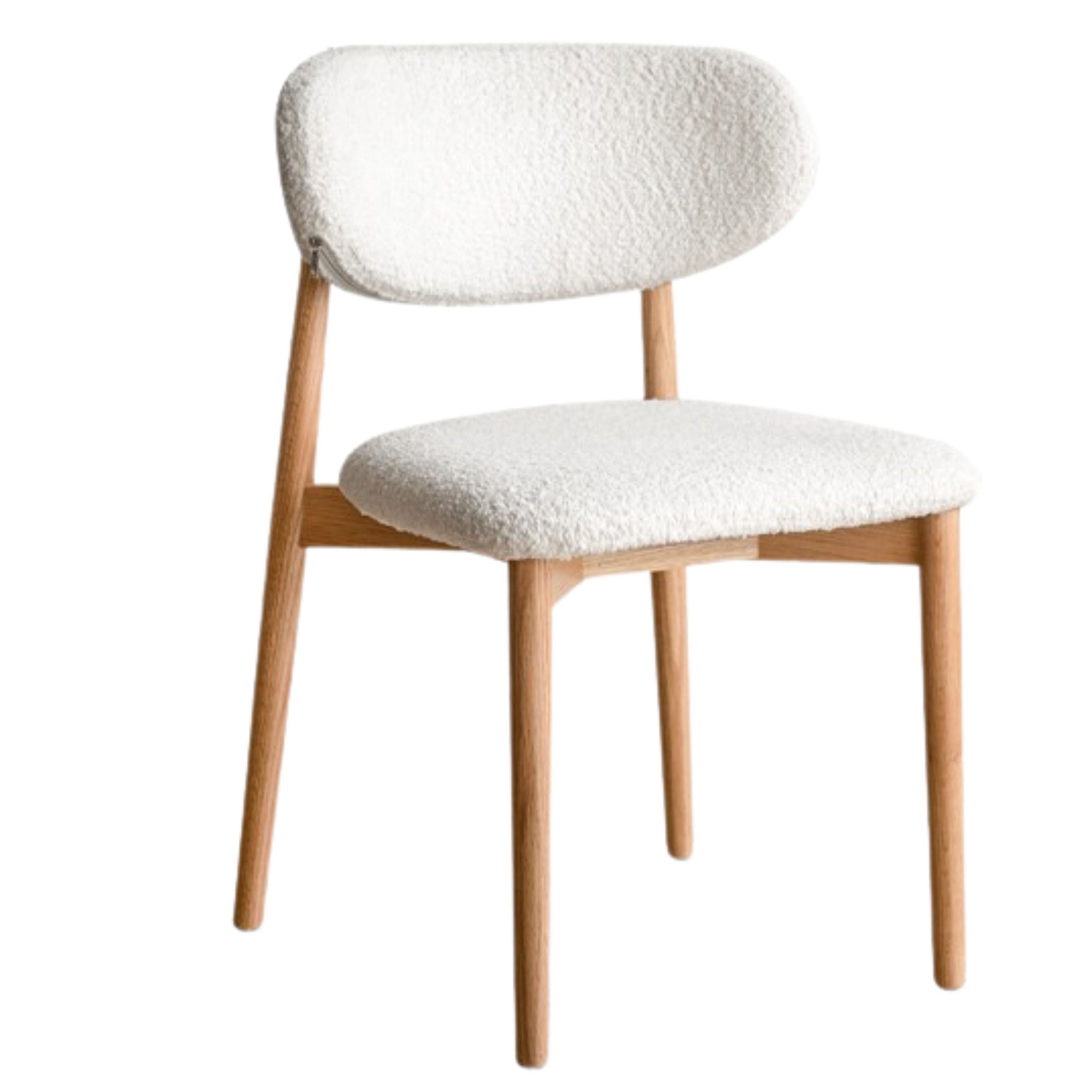 Solid Oak & Ash Wood Dining Chair with Lamb Velvet Cloud Cotton Upholstery - Comfortable Modern Farmhouse Style Seating for Kitchen, Dining Room & Breakfast Nook
