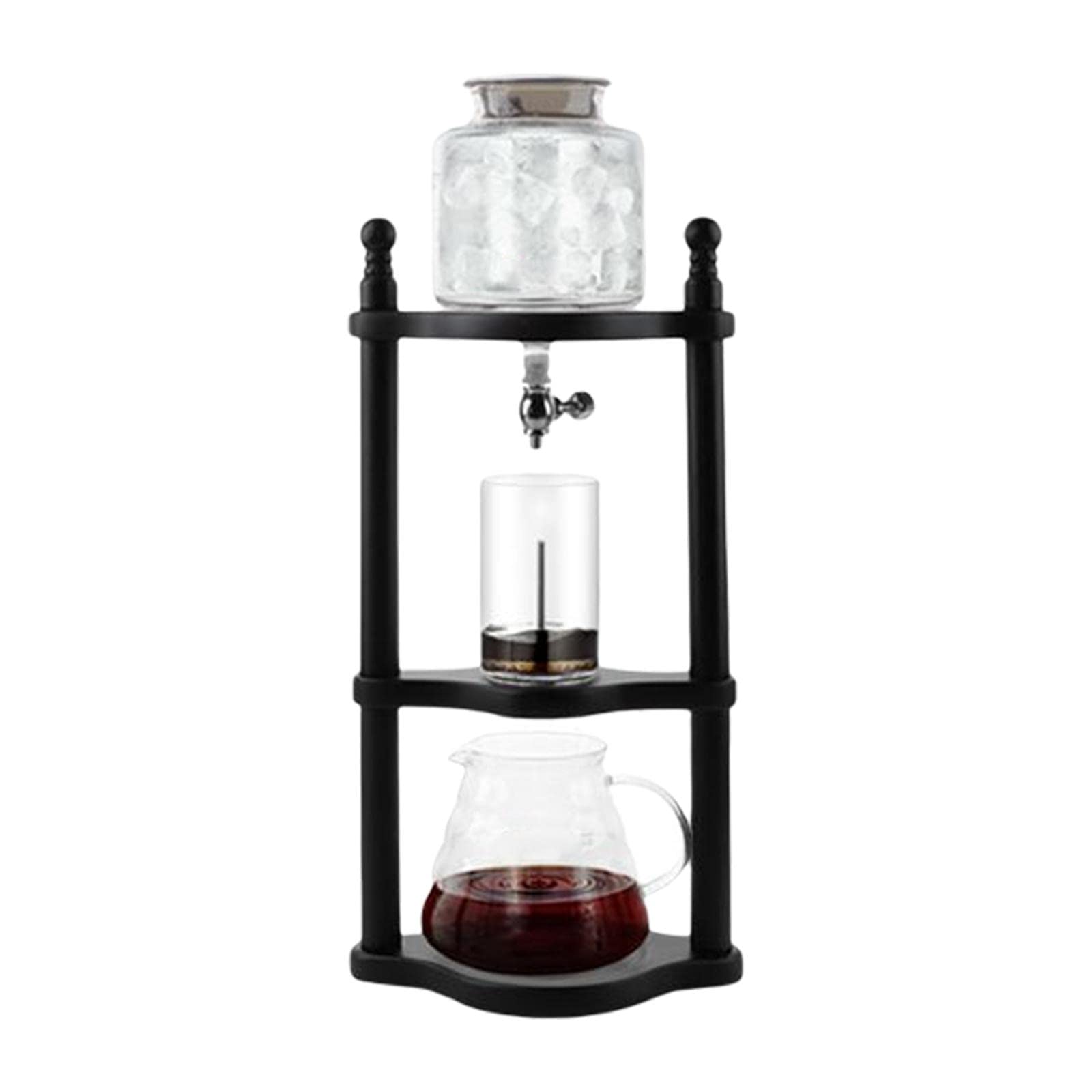 Premium High Borosilicate Glass Cold Brew Coffee Maker - Adjustable Drip Valve & Stainless Steel Stopper for Iced Coffee, Pour Over & Drip Brewing | Perfect for Home, Office & Specialty Coffee Shops
