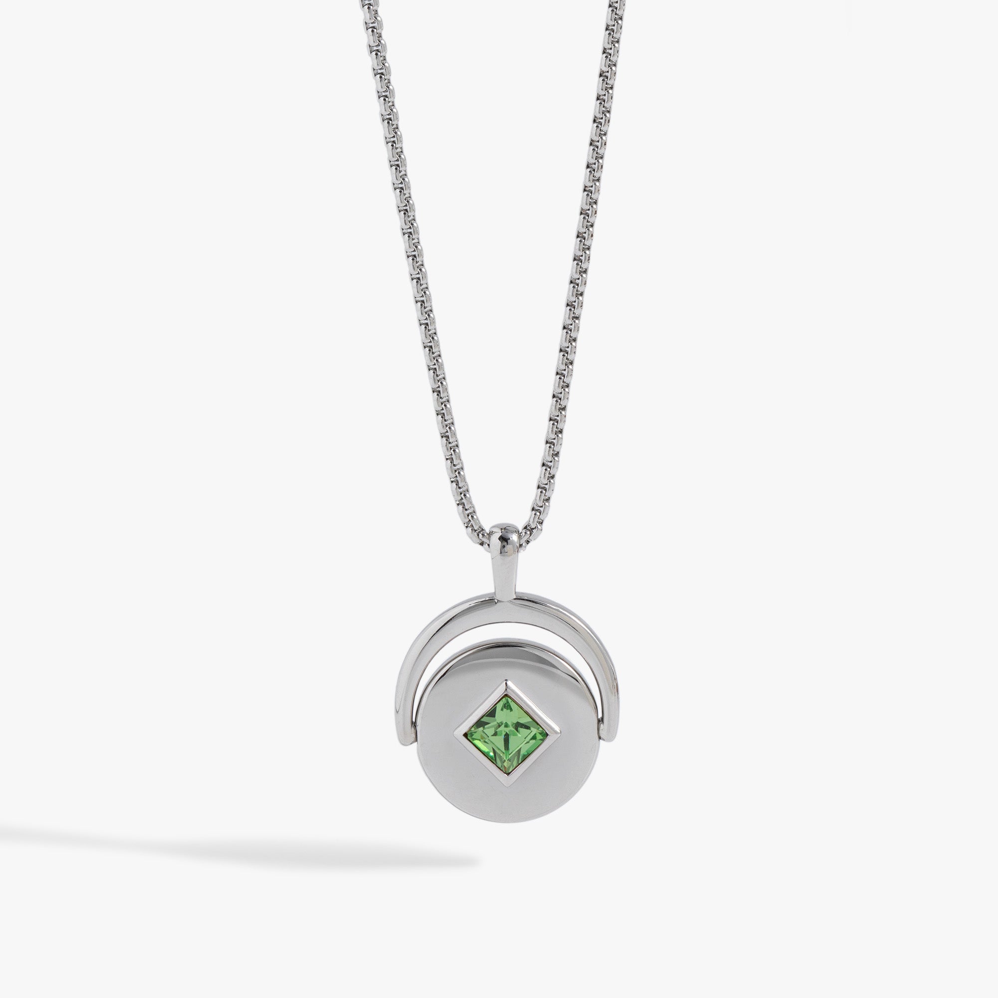 August Birthstone & Peridot Flower Flip Charm Necklace - Perfect Gift for August Birthdays, Anniversaries & Special Occasions