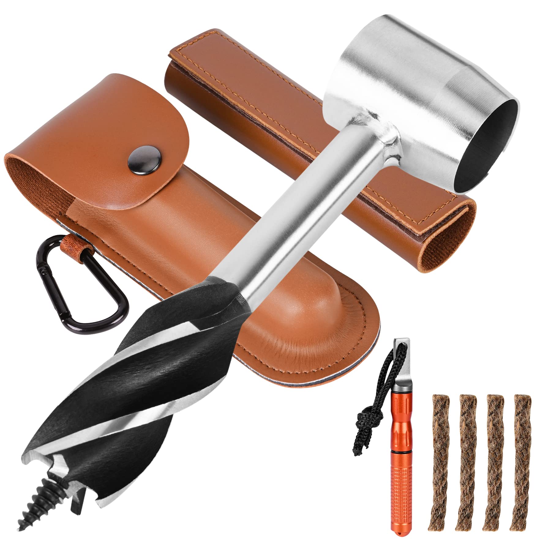 Bushcraft Hand Auger Wrench - Survival Multi-Tool for Outdoor Camping, Backpacking & Bushcrafting | Scotch Eye Wood Auger Drill, Manual Hole Maker & Settlers Wrench for Wilderness Gear & Equipment (Perfect for Building Shelters, Digging Holes & Outdoor Survival Tasks)