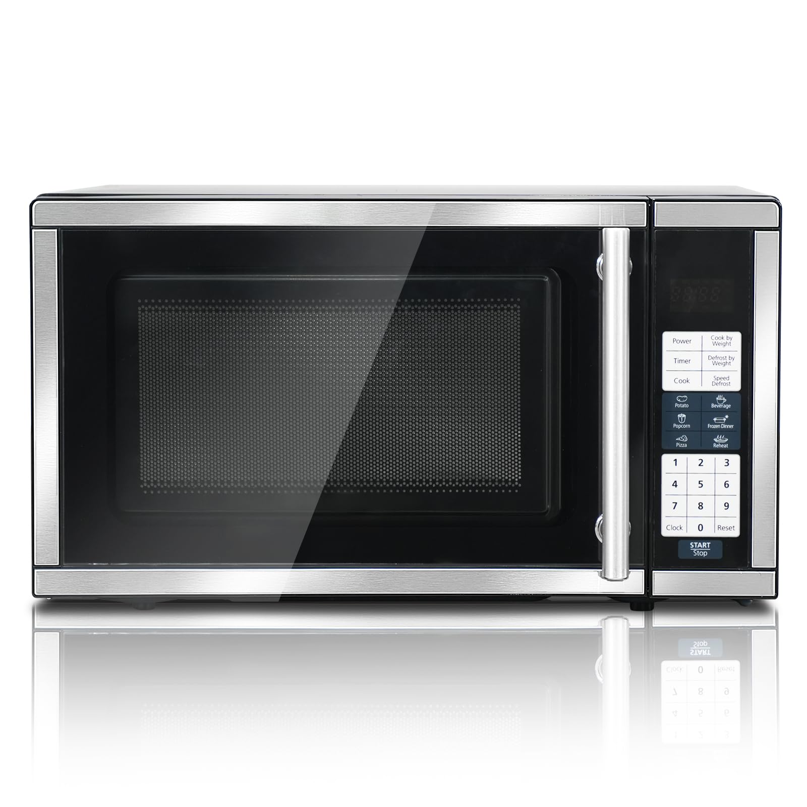 SMETA 0.7 cu ft Countertop Microwave Oven - 700W Compact Microwave with 10 Power Levels, Turntable & Push Button Controls - Perfect for Small Kitchens, Dorms, Apartments & Offices (Black) - Ideal for Quick Meals, Reheating & Defrosting in Compact Spaces