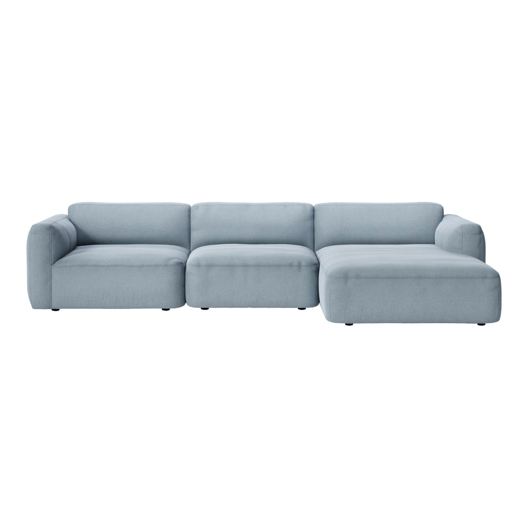 Develius Mellow Models E & F 3-Seater Sofa with Chaise Lounge - Modern Living Room Furniture for Small Spaces, Comfortable Sectional Couch for Apartments and Home Theater
