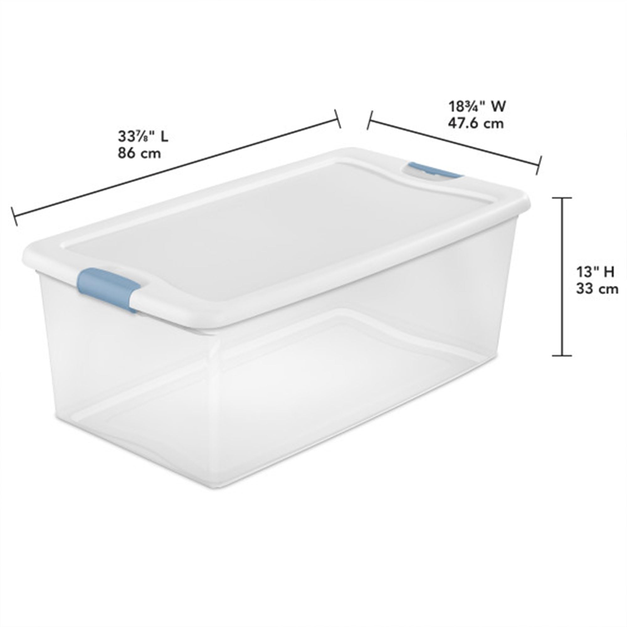 Sterilite 16-Pack 106 Quart Clear Plastic Stackable Storage Bins with Secure Latching Lids - Perfect for Home Organization, Garage Storage, and Moving Supplies