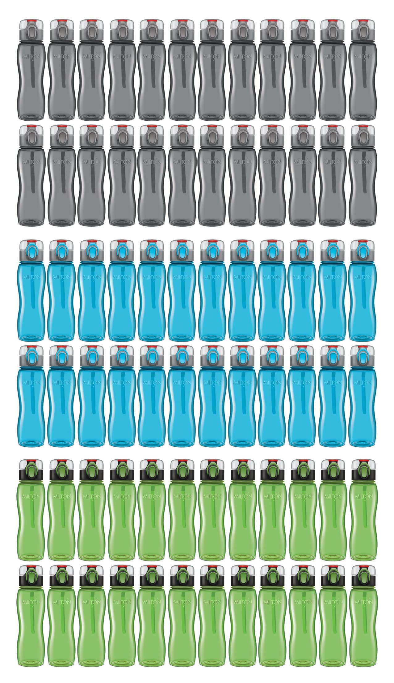 MILTON Kids Water Bottle 72 Pack - 25 Oz Large Sports Water Bottle for Men, Women & Kids - Wide Mouth BPA-Free Water Bottle with Strap & Carry Handle - Perfect for Gym, Running, Cycling & Outdoor Activities - Multi Color