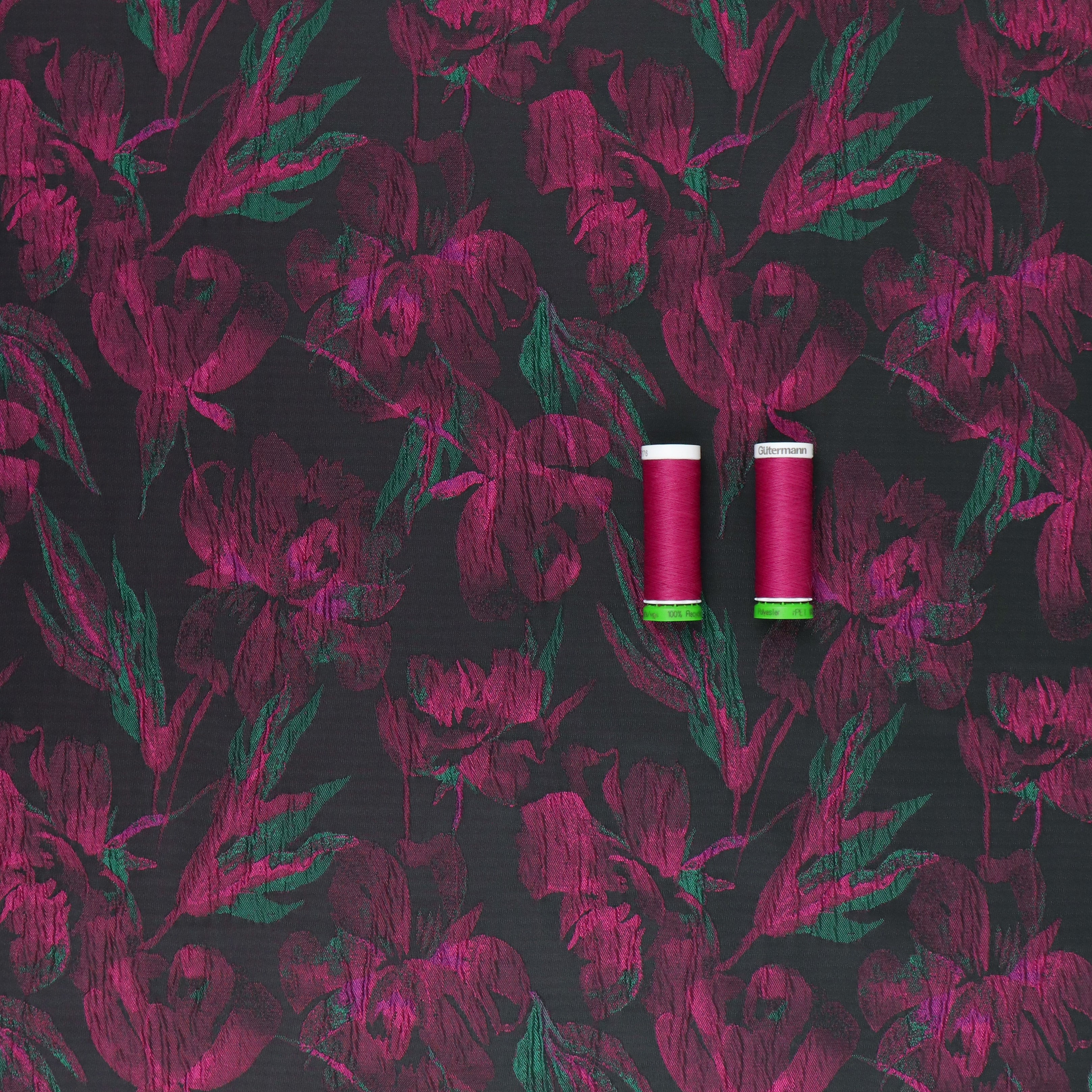 Jacquard Fabric Iris Pink - 80cm End of Bolt - Perfect for Upholstery, Curtains & Home Decor