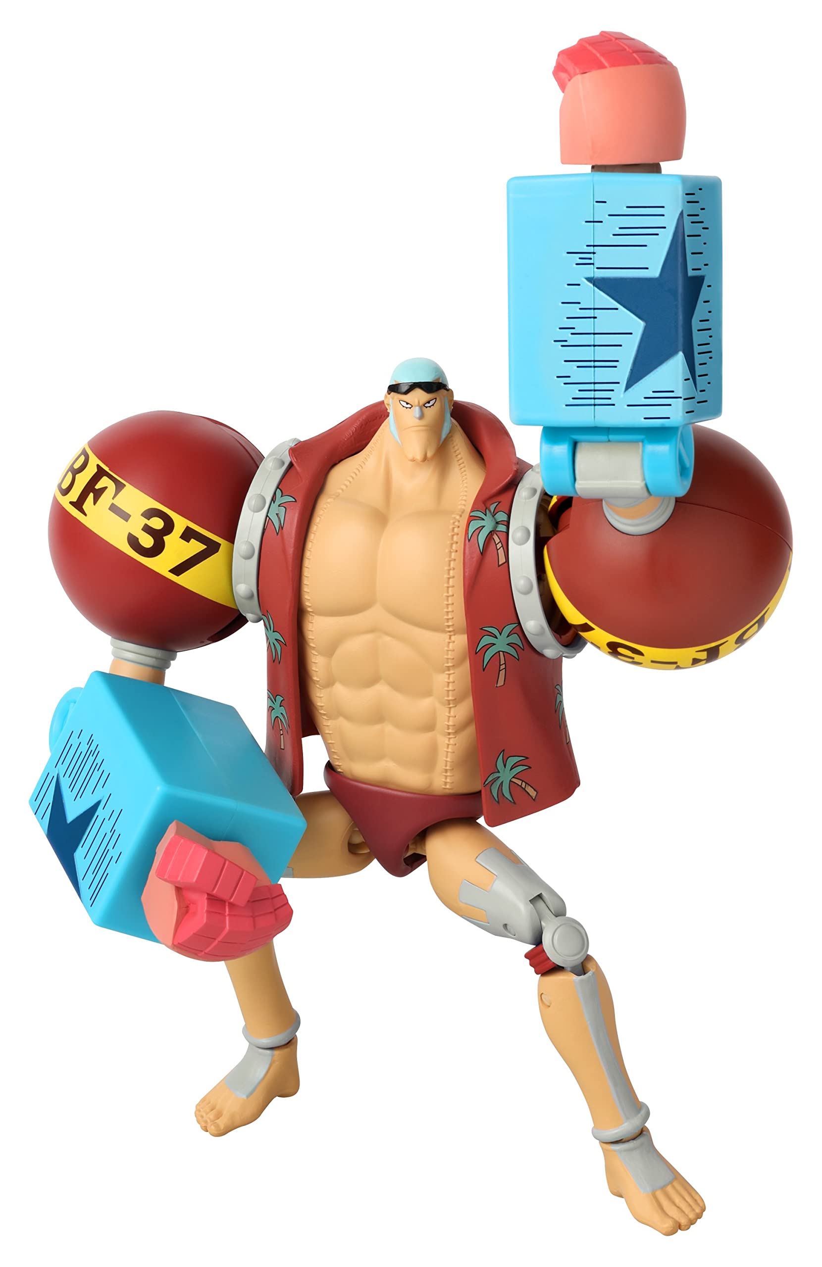 BANDAI One Piece Franky Action Figure 17cm Articulated Anime Collectible with Display Stand | Pirate Toys for Anime Fans | Perfect Gift for One Piece Lovers | Great for Display, Collection, and Role Play