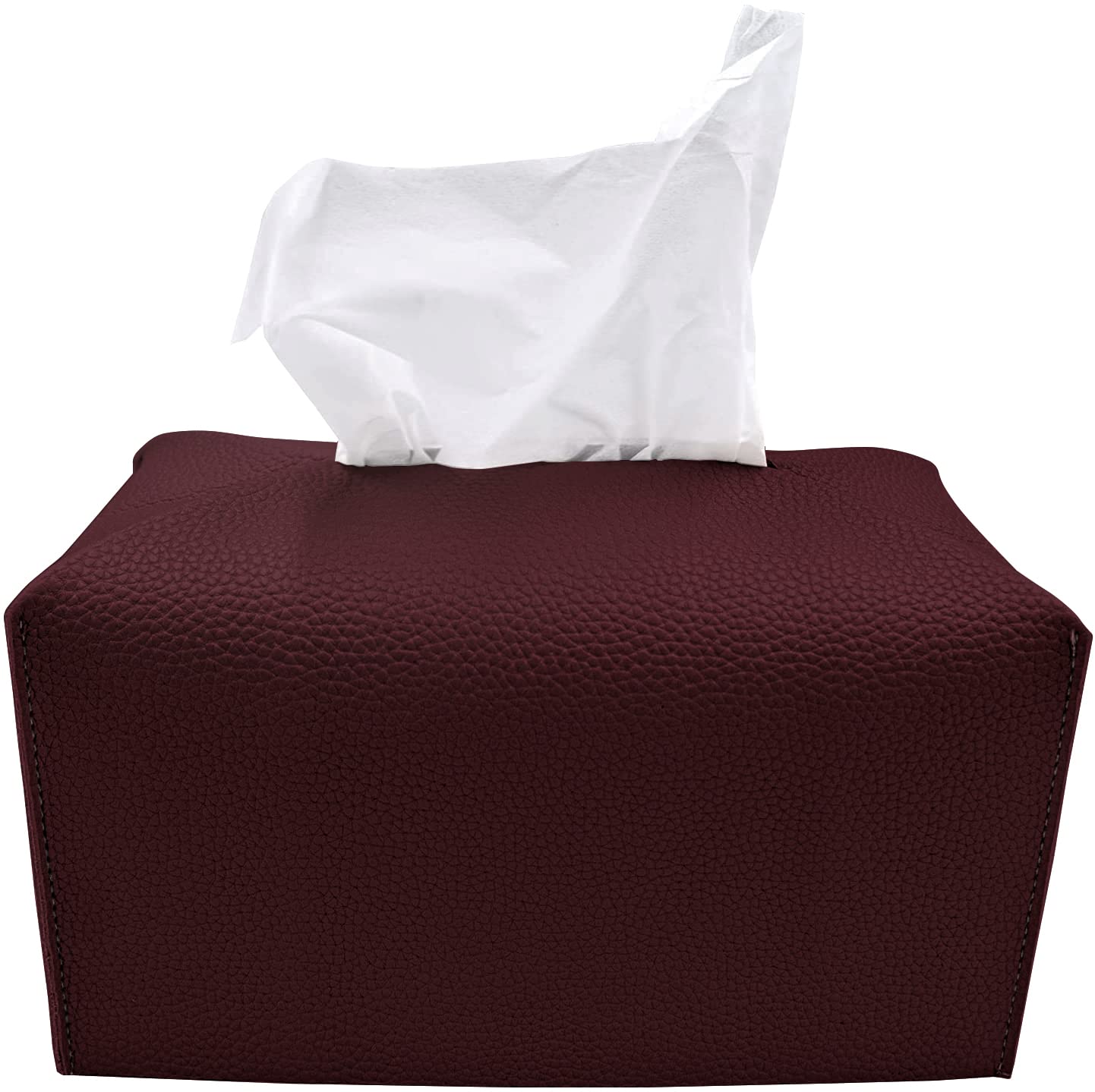 Carrotez Modern PU Leather Tissue Box Cover - Elegant Rectangular Tissue Box Holder for Bathroom, Vanity, Office Desk & Nightstand (9.5