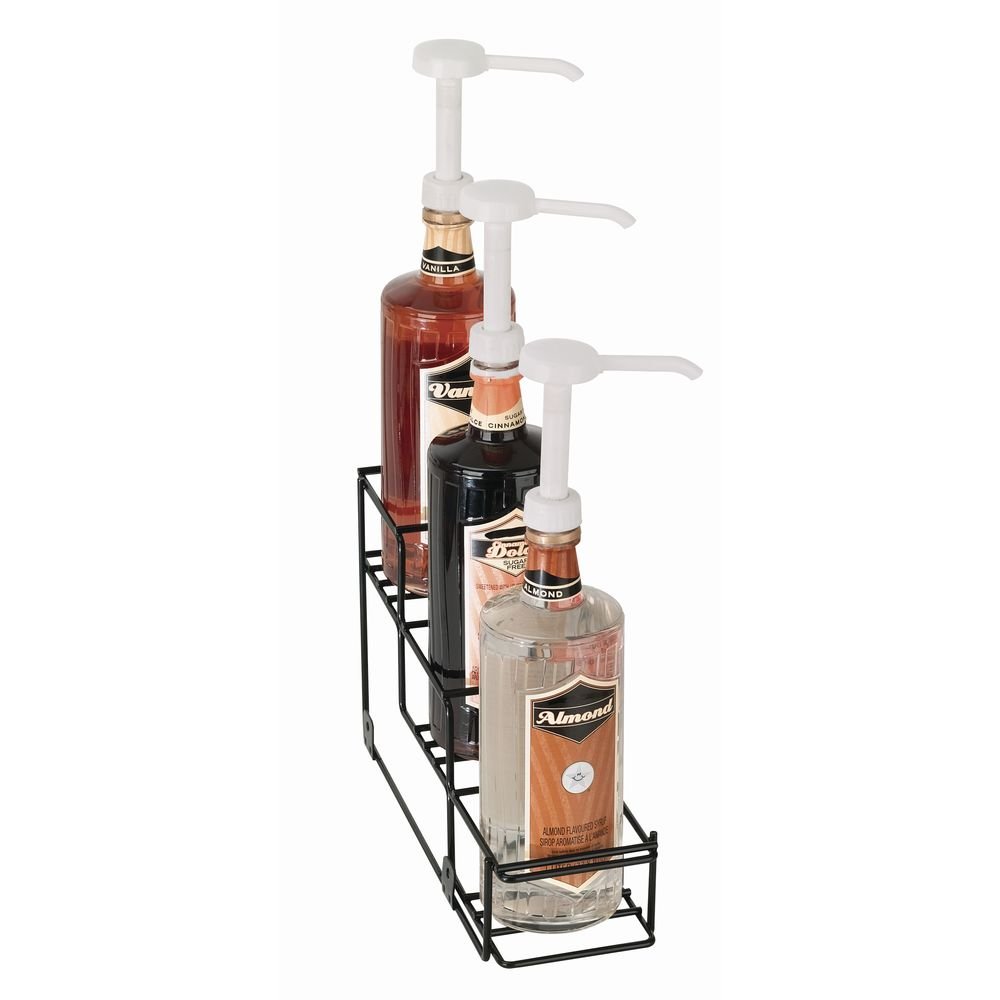 Dispense-Rite 3-Bottle Black Wire Wine Rack Holder - Perfect for Kitchen Countertop, Bar, or Pantry Organization