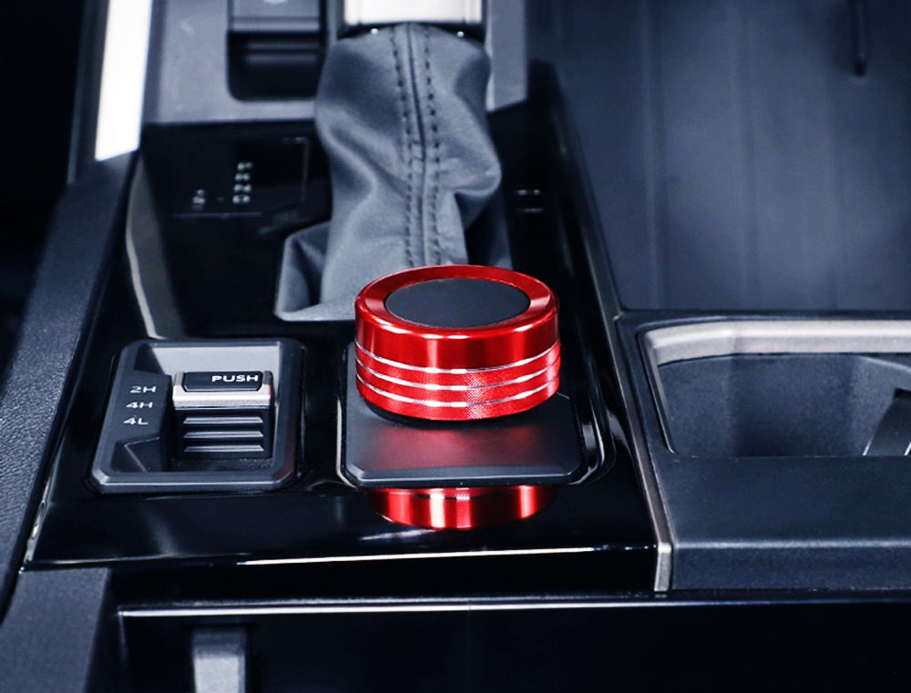 2 TRD Red Driving Mode & Volume Knob Covers for 2022+ Toyota Tundra & Sequoia with 14