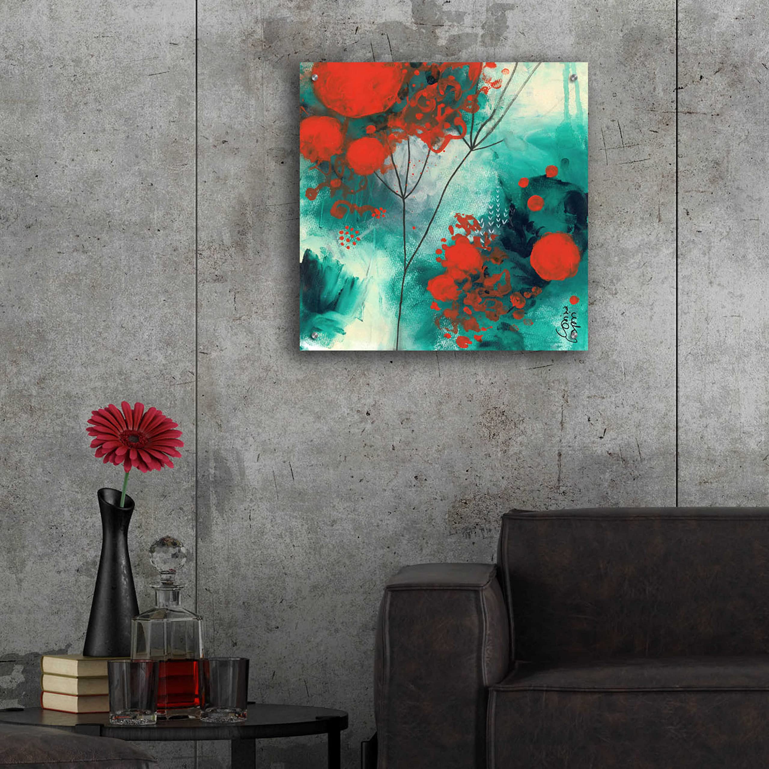 Corina Capri Winter Solstice Acrylic Glass Wall Art - 24x24 Inch Modern Abstract Painting for Living Room, Bedroom & Office Decor