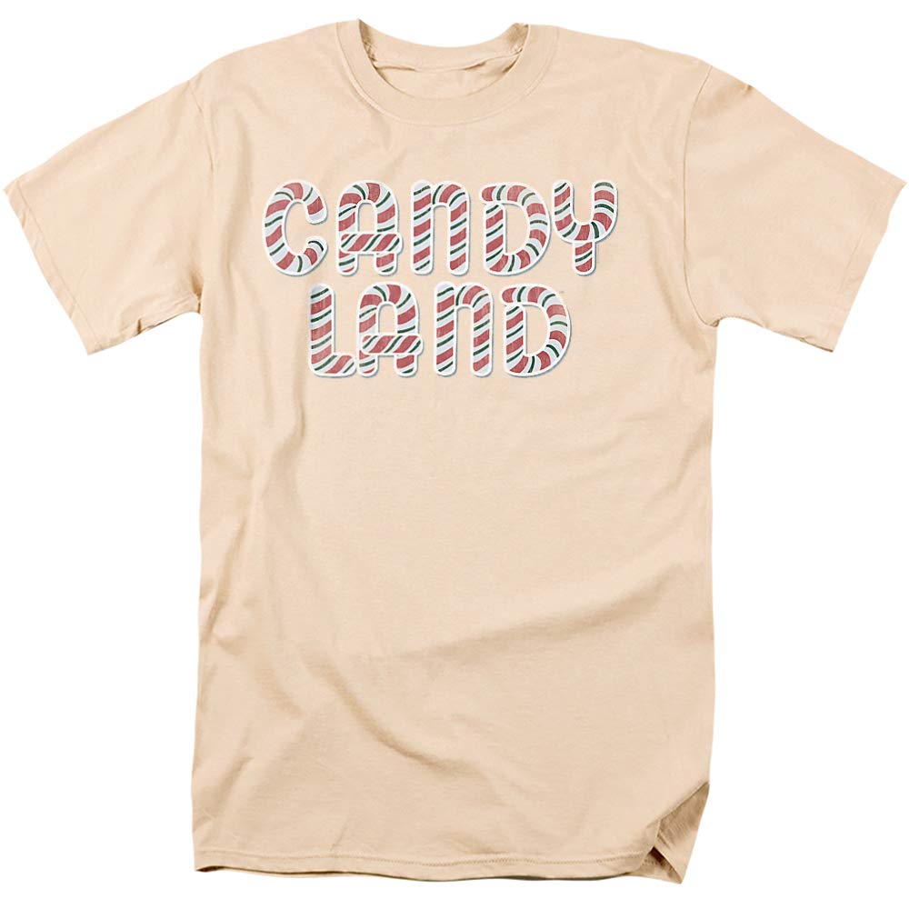 Popfunk Classic Candy Land Candy Cane Logo T-Shirt | Vintage Candy Themed Graphic Tee | Perfect for Christmas, Holiday Parties & Casual Wear