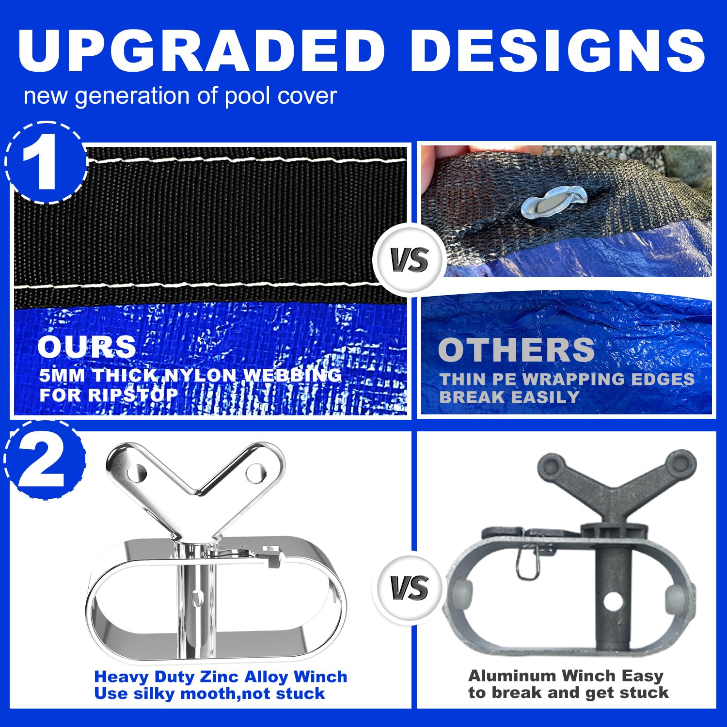 24FT Round Winter Pool Cover for Above Ground Pools - Heavy Duty Durable PE Material, Cold-Resistant & UV Protection - Extreme Weather Protection with Winch and Cable Kit - Perfect for Winterizing and Protecting Your Pool from Leaves, Debris, and Harsh Weather Conditions