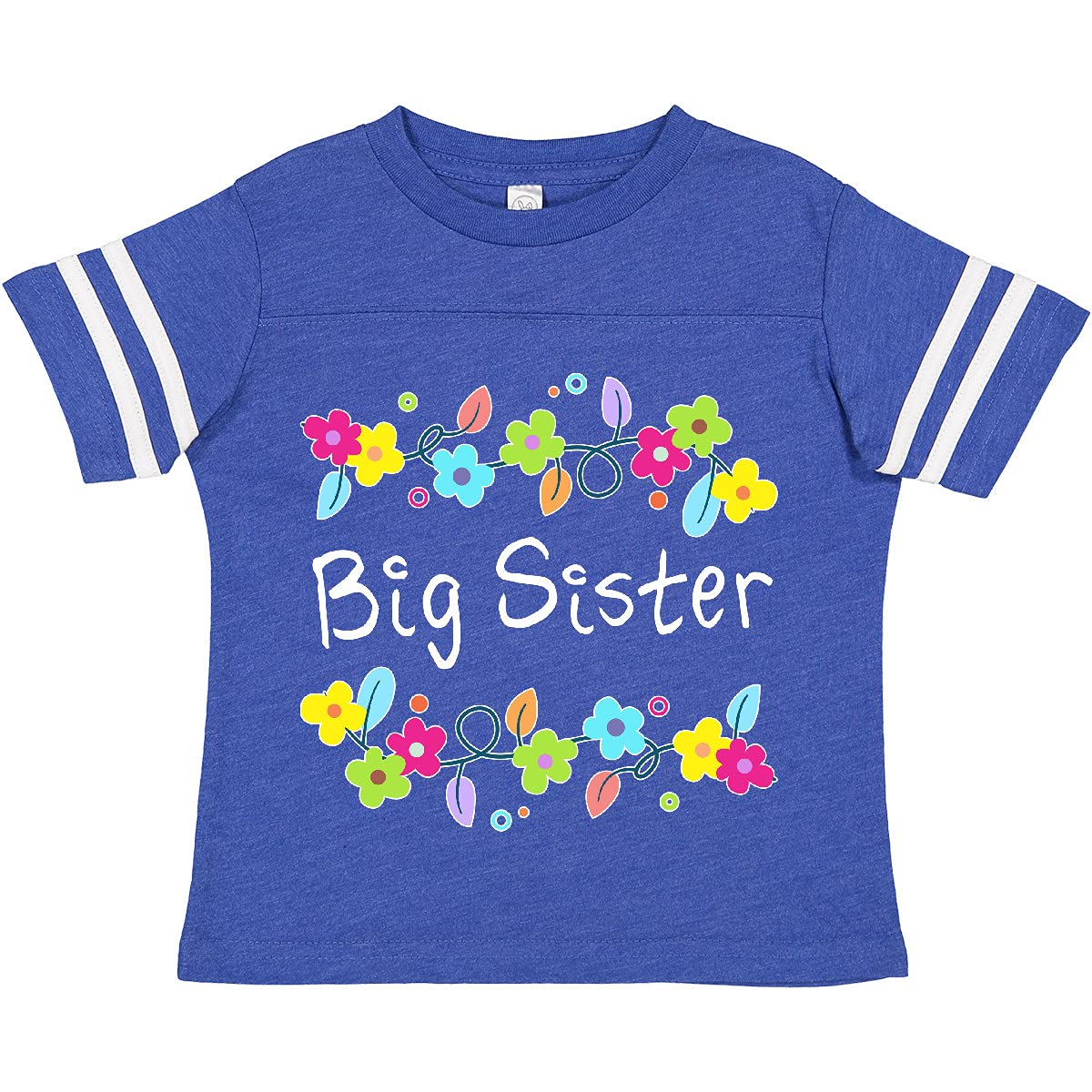 Inktastic Big Sister Toddler T-Shirt - Bright Floral Design Cute Sibling Outfit for Girls | Perfect for Family Photos, Matching Outfits & Special Occasions