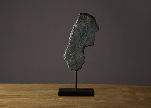 Abstract Half Face Beard Statue - Modern Home Decor & Thoughtful Gift for Men | Office Desk, Living Room, Bookshelf Decoration | Black Sculpture Art Piece