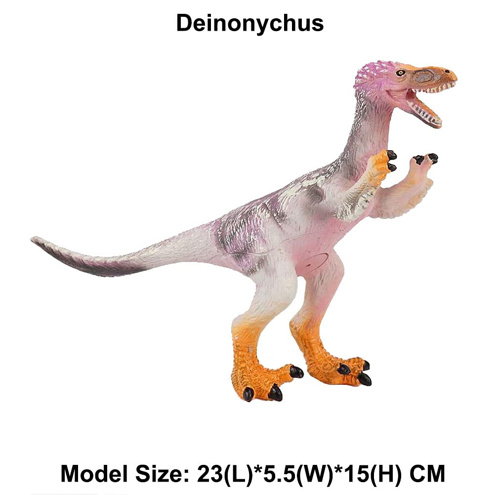 Flormoon Realistic Deinonychus Dinosaur Toy - Educational Vinyl Dinosaur Figurine for Kids, Science Projects, Birthday Gifts & Cake Toppers (Cotton Filled) | Perfect for Classroom Learning, Dinosaur Themed Parties & STEM Activities