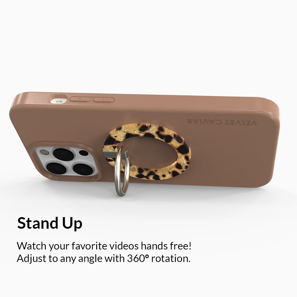 Blonde Tortoise Shell MagSafe Grip Ring for iPhone - Secure Phone Holder with 360° Rotation, Perfect for Driving, Workouts & Everyday Use