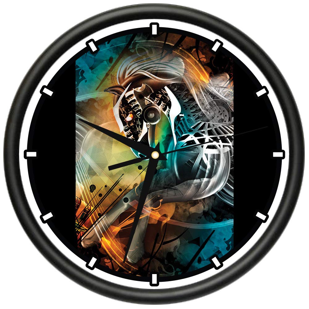 SignMission Mechanical Horse Design Wall Clock - Precision Quartz Movement - Elegant Décor for School, Classroom, Office & Bedroom | Perfect for Home, Office & Educational Spaces