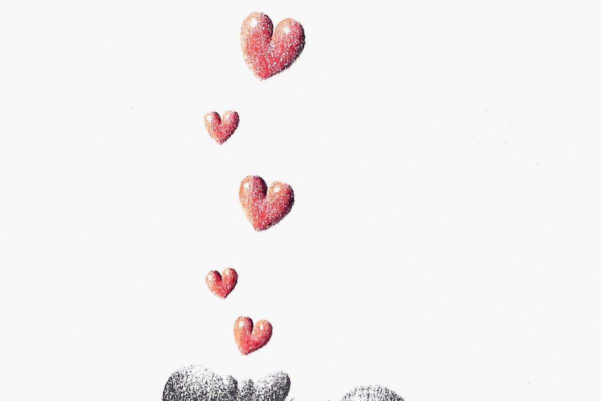 Actually... I Love You Too Original Sketch Art Print - Romantic Gift for Couples, Valentine's Day Present, Home Decor for Bedroom & Living Room