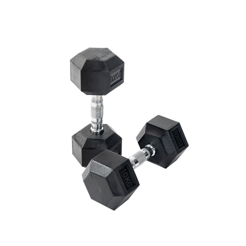 Premium Rubber Dumbbell Set with 8-Tier Vertical Storage Rack - Home Gym Equipment for Strength Training, Weight Lifting & Space Saving Workout Organization