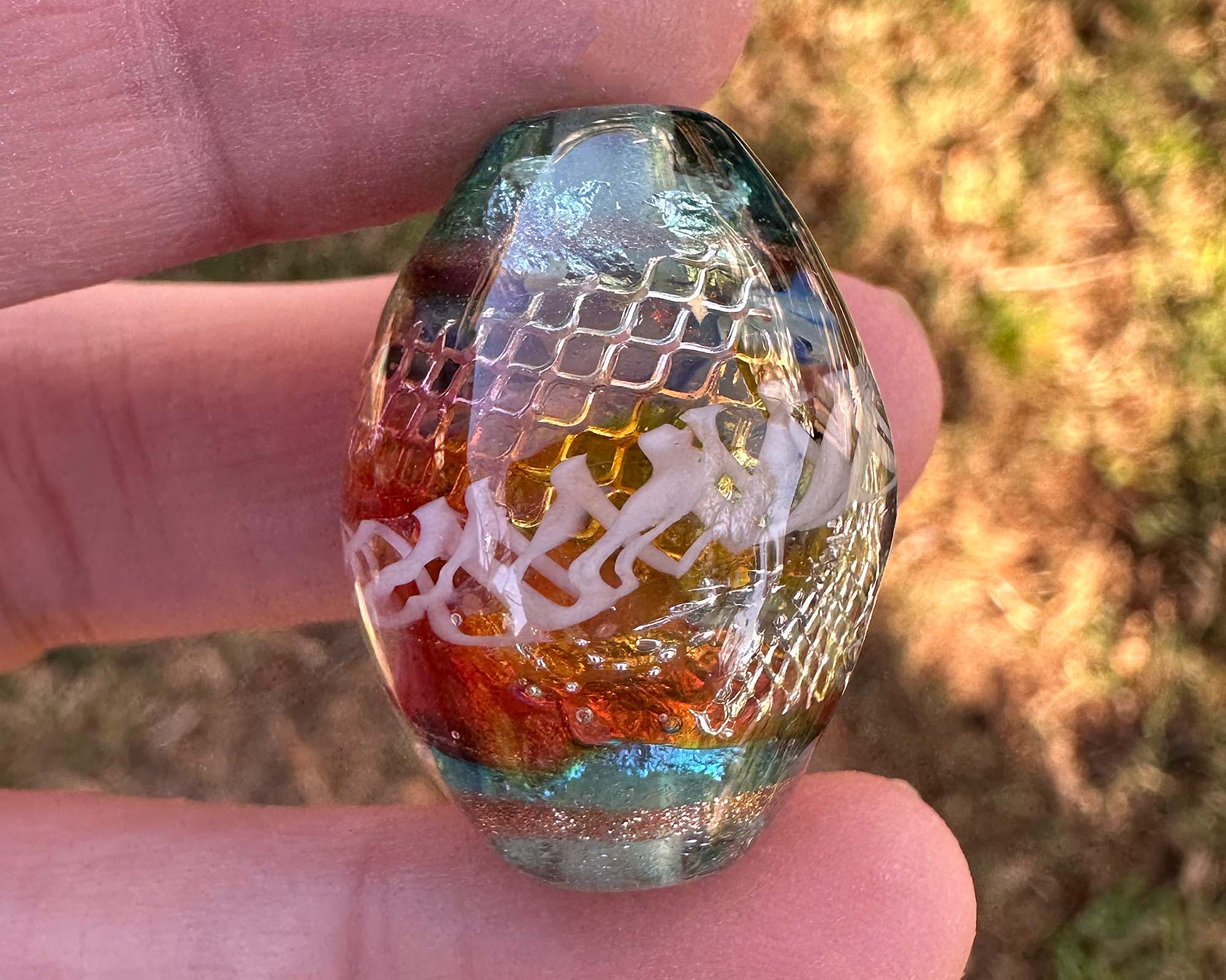 Handmade Sunset Treasure Lampwork Glass Focal Bead for Jewelry Making - Perfect for Necklaces, Bracelets & DIY Craft Projects