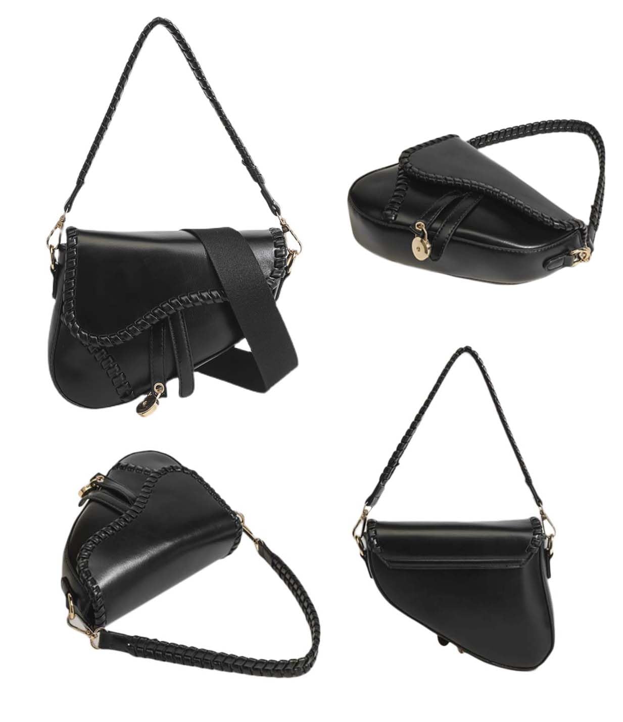 PURFANREE Women's Trendy Saddle Shoulder Bag - Stylish Clutch Purse, Underarm Handbag & Crossbody Satchel for Work, Travel & Evening Out