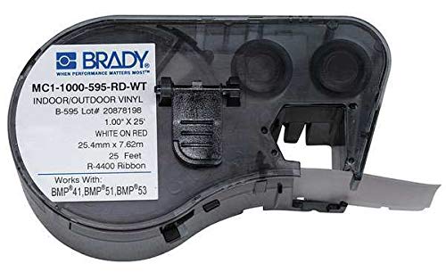 White and Red 1 Inch Label Tape Cartridge - Compatible with Brother P-touch Label Makers for Home, Office & Organization