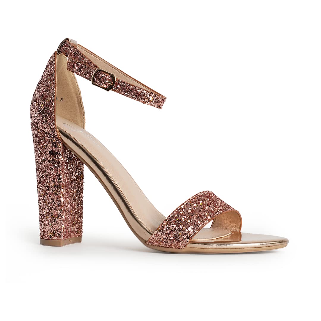 J. Adams Shirley Women's Ankle Strap High Heel Sandals - Elegant Dressy Pumps for Parties, Weddings & Evening Events