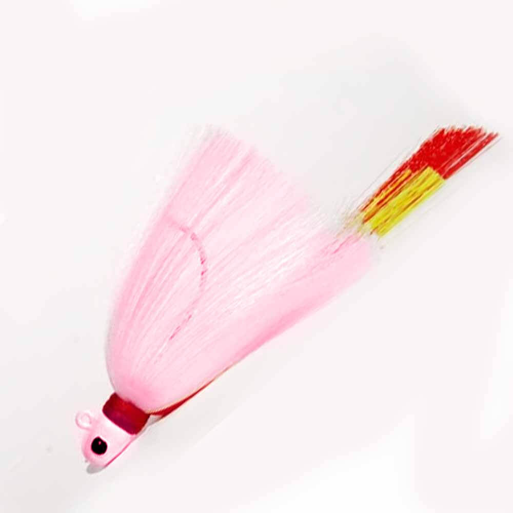 Premium First Light Tackle Pink Head Chartreuse Pink Body Red Tail Flair Hawk Snook Jig - Perfect for Saltwater Fishing, Snook, Tarpon, and Redfish Lures