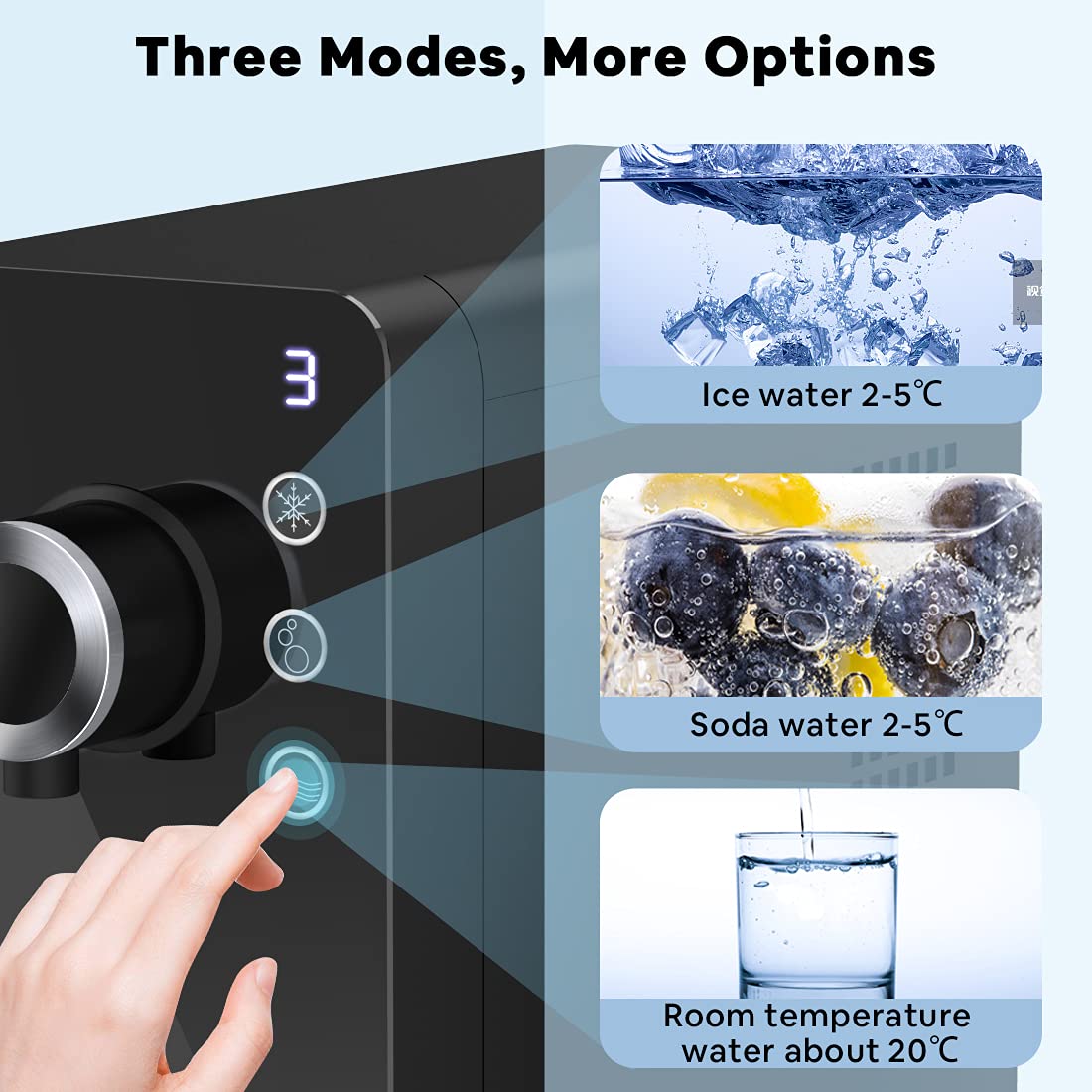 LifePlus Sparkling Water Maker Machine - Electric Soda Maker with 3 Modes for Home, Bar, Gym, Office & Restaurant Use | Commercial & Personal Carbonated Water Dispenser | Perfect for Parties, Healthy Drinks & Refreshments (Black)