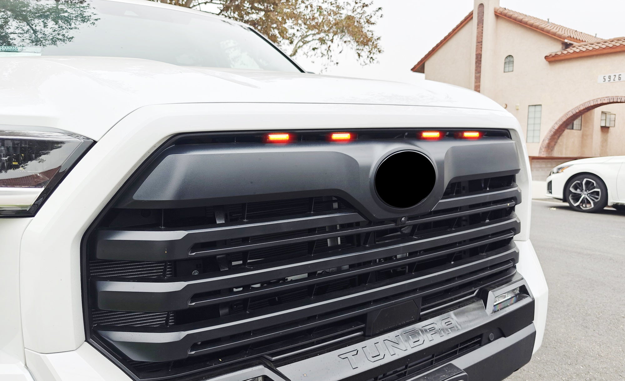 4-Piece Smoked Lens Amber Full LED Grille Accent Lighting Kit for 2022+ Toyota Tundra - Off-Road Style Upgrade & Nighttime Visibility Enhancement