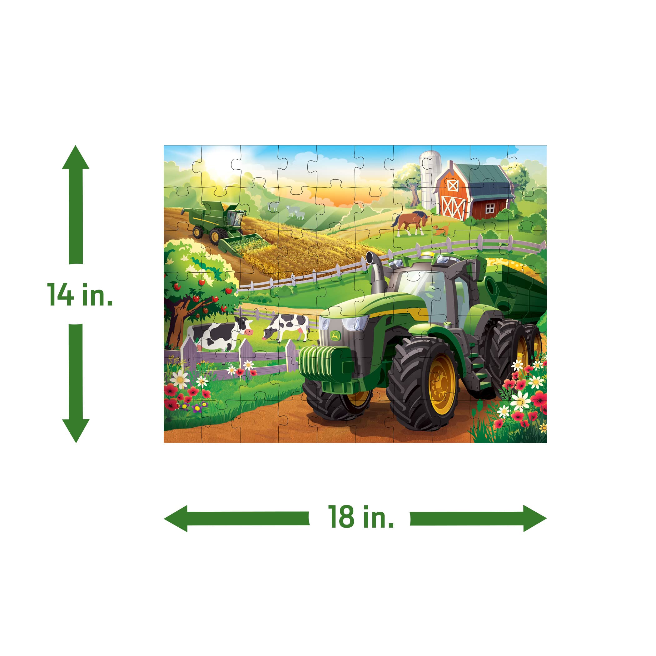 John Deere Farm Kids Puzzle - 70 Piece Large Durable Puzzle for Toddlers Ages 4+ | Early Learning Educational Toy for Preschool Development | Perfect for Farm-Themed Playtime & Classroom Activities