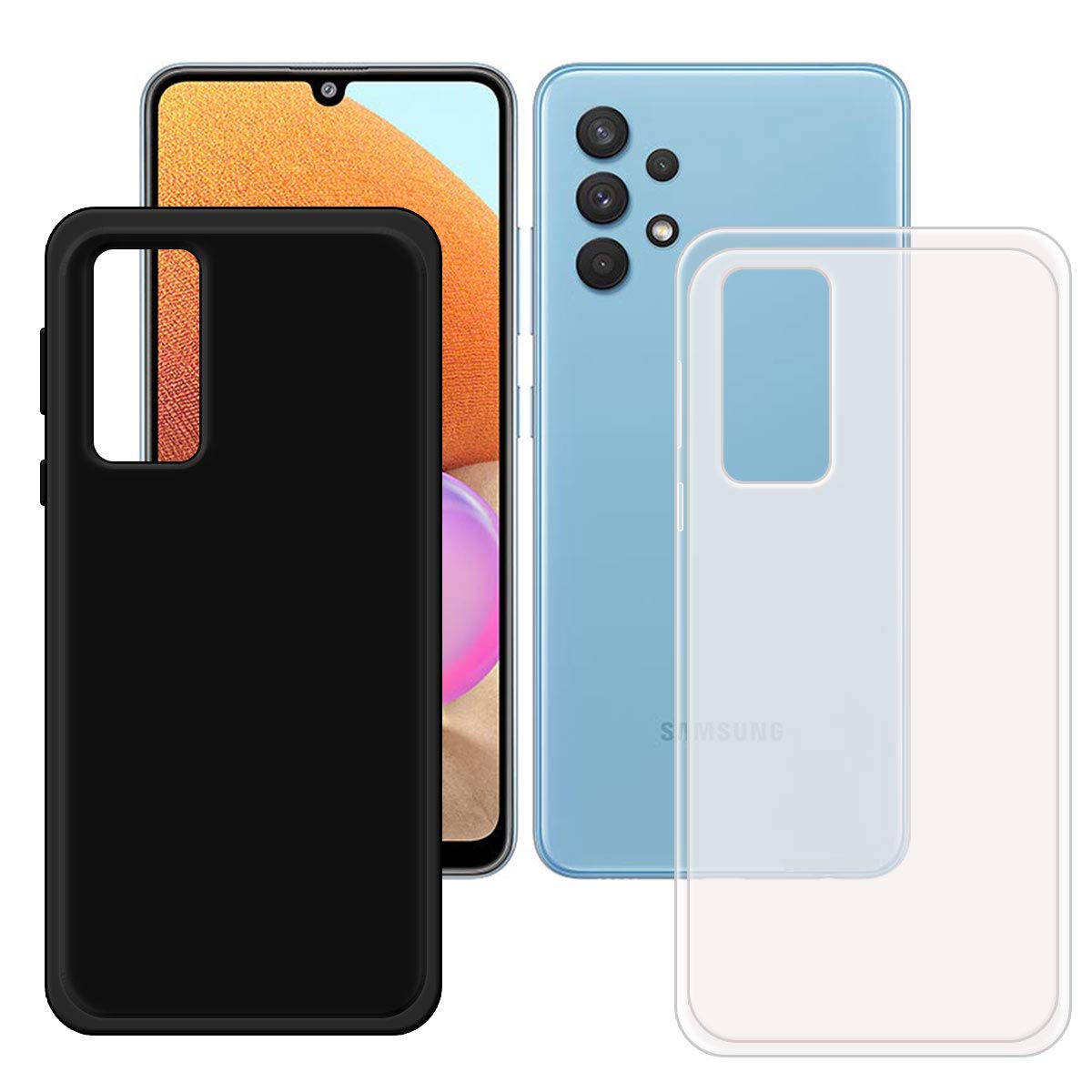 Slim Thin Black & Translucent TPU Case for Samsung Galaxy A32 4G (6.4