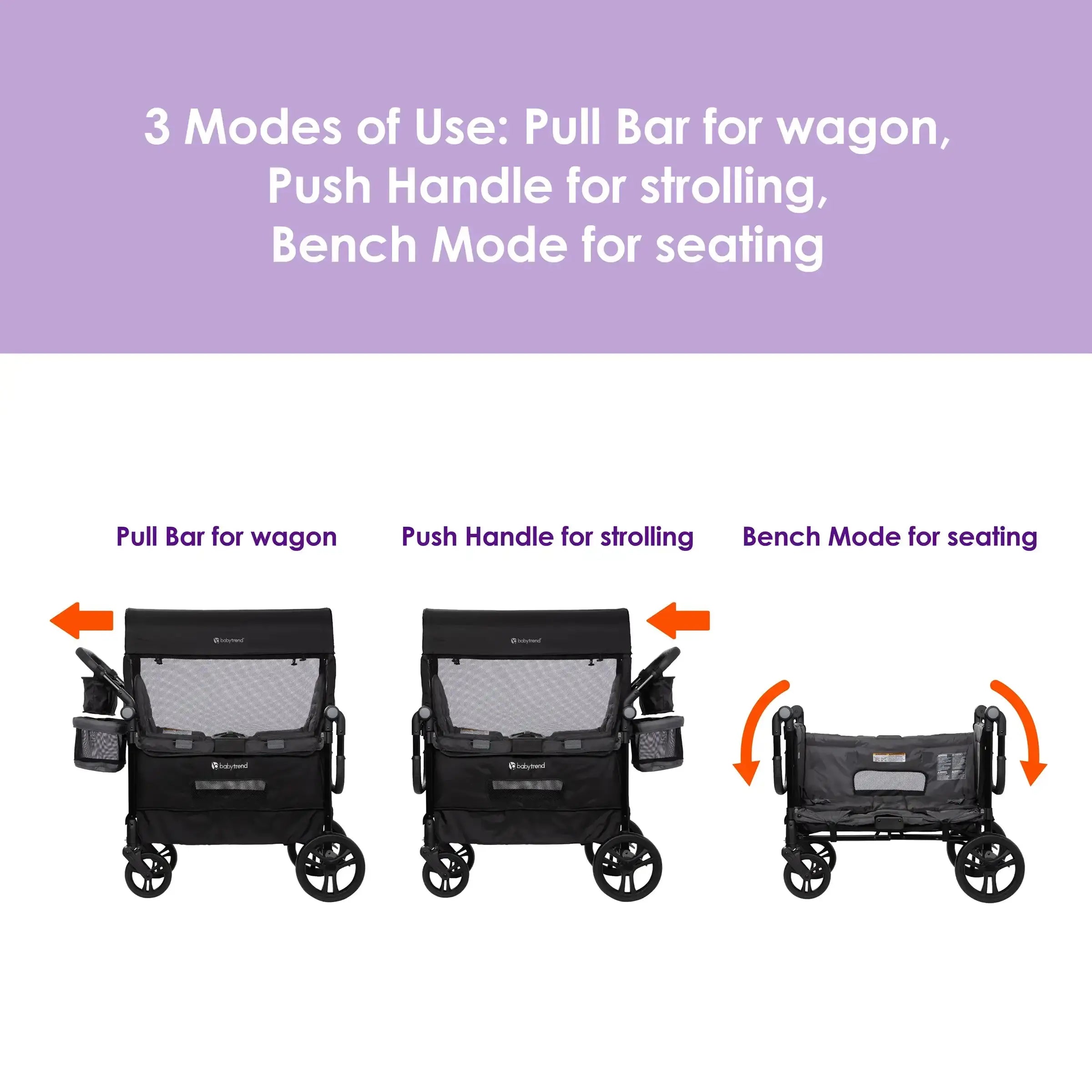 Quest 3-in-1 Stroller Wagon - Desert Black (Walmart Exclusive) | Versatile Baby Stroller & Wagon Combo for Shopping, Beach Trips & Family Outings