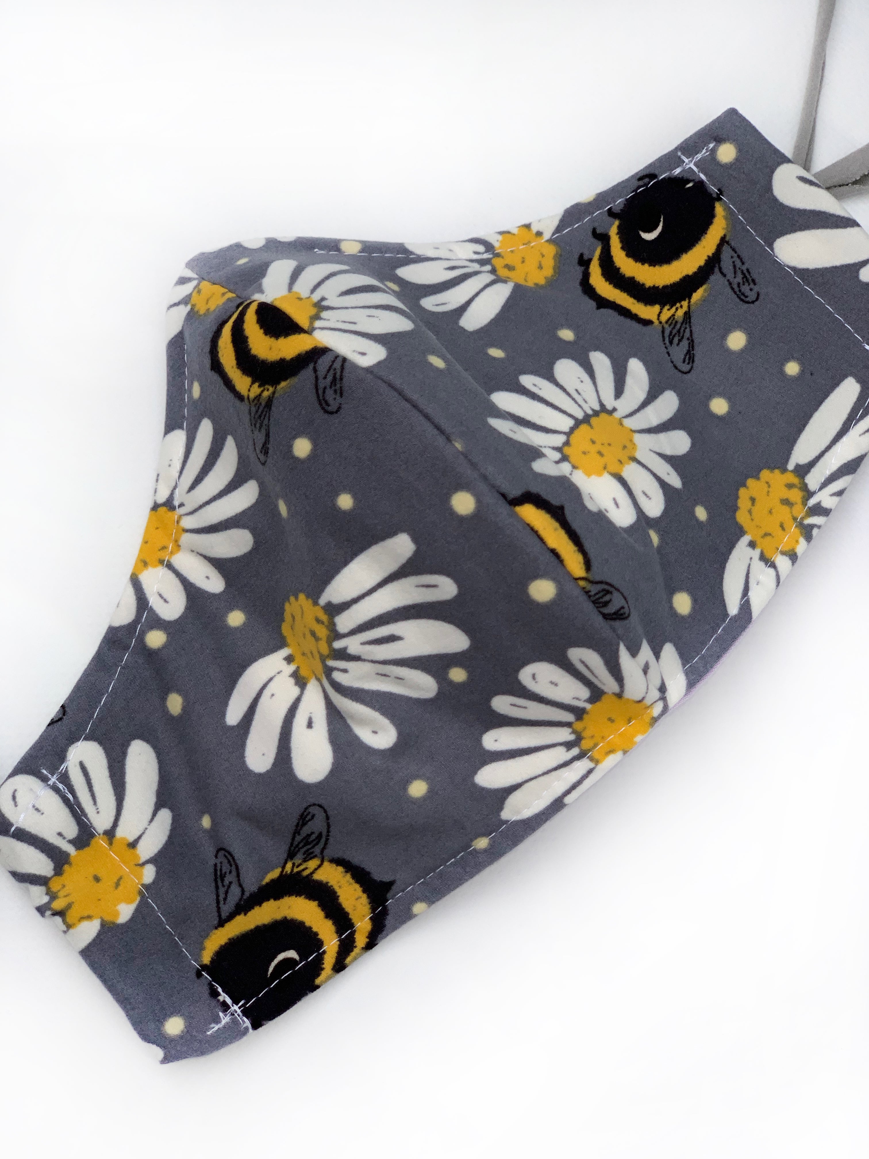 Bizzy Bee Face Mask - Reusable & Washable Cotton Face Cover for Adults & Kids - Perfect for School, Work, Travel & Outdoor Activities