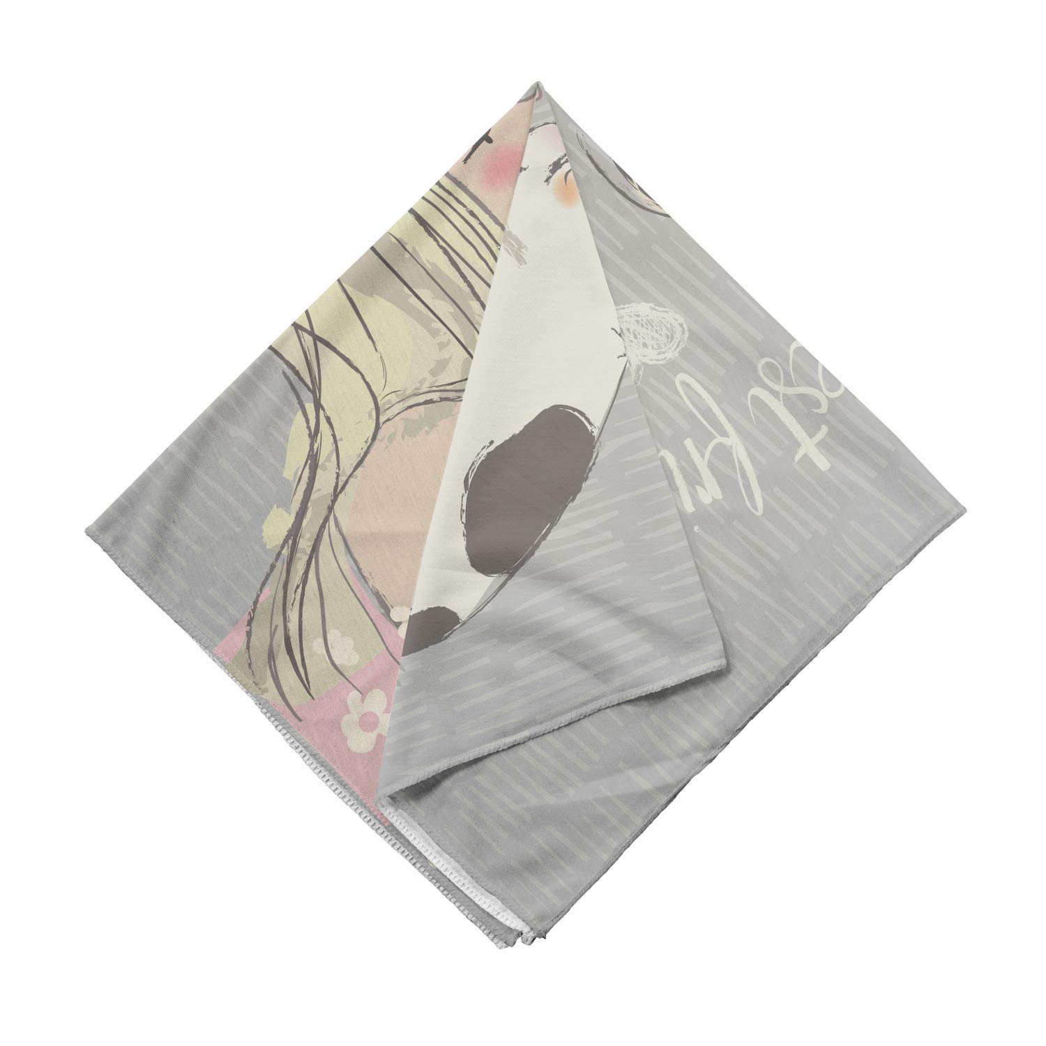 Ambesonne Dog Lover Bandana - Cute Puppy Print Unisex Head & Neck Scarf for Men & Women - Perfect for Dog Walks, Pet Parties & Outdoor Adventures