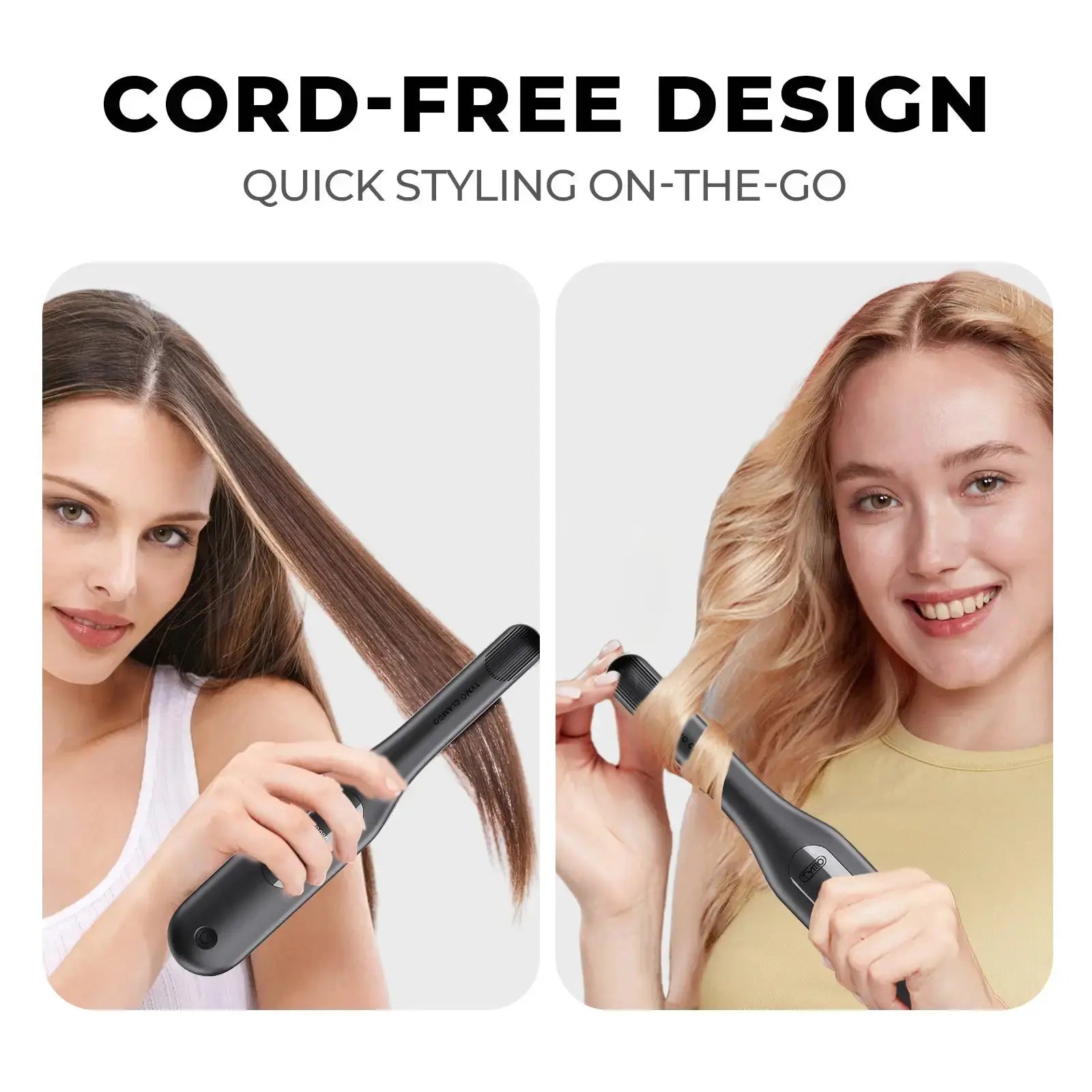 TYMO CLAMGO Black Hair Straightener Brush - Professional Ionic Ceramic Flat Iron for Smooth & Shiny Hair - Perfect for Home, Salon & Travel Styling