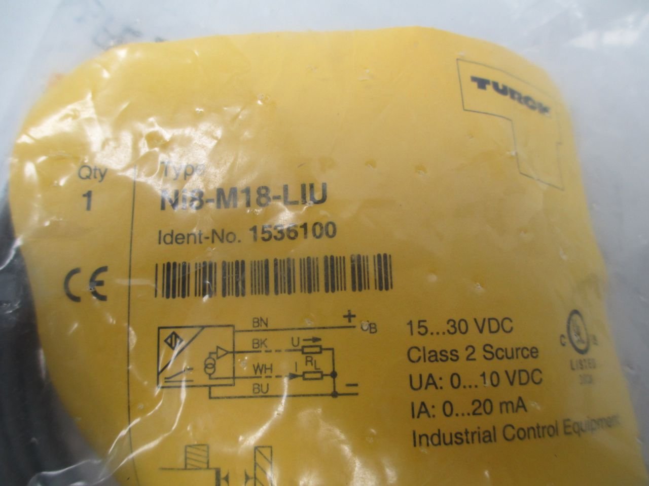 TURCK NI8-M18-LIU Inductive Proximity Sensor Switch 15-30V DC 0-20mA (D305182) - Ideal for Industrial Automation, Conveyor Systems & Machine Safety Applications