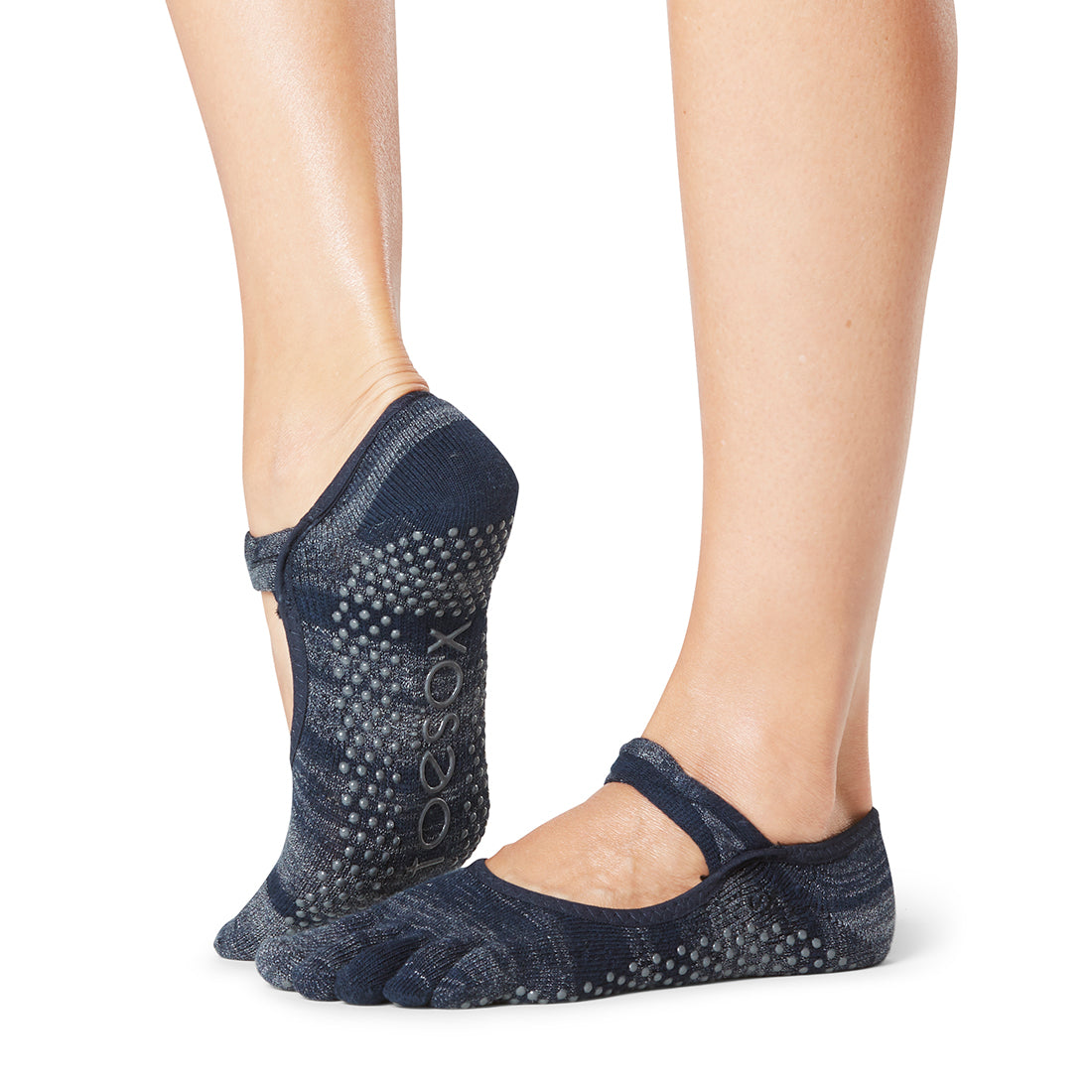 ToeSox Mia Grip Yoga Socks - Non-Slip Grip Socks for Pilates, Barre & Dance - Improve Balance & Stability During Workouts