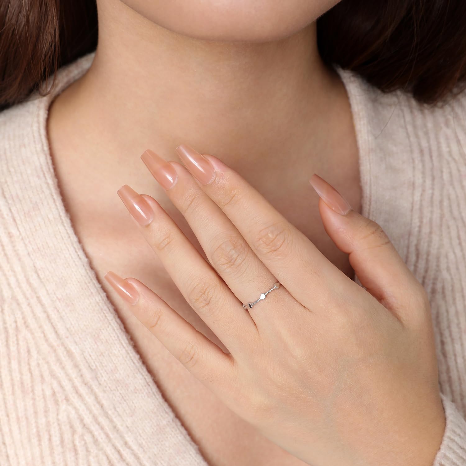 Meissa Sterling Silver Stacking Rings for Women - Gold Plated Stackable Rings with Tiny Cube Beads | Handmade Thin Silver Rings in Gold | Perfect for Layering, Everyday Wear & Gift Giving