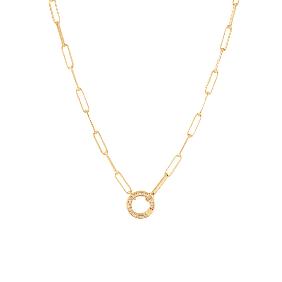 POISE Oval Link Open Ended Necklace in Gold - Adjustable Chain with Connector for Layering & Stacking | Perfect for Everyday Wear & Special Occasions