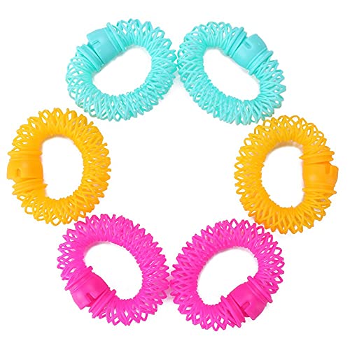 Ghelonadi Snap-On Hair Rollers for Women & Girls - No Heat Self-Grip Curlers (6-Piece Set, Random Colors) - Perfect for DIY Hairstyling at Home or Salon Use