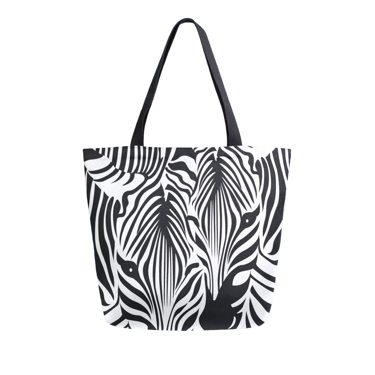 Stylish Animal Print Tote Bag for Women - Zebra & Leopard Pattern Top Handle Shoulder Bag with Washed Canvas - Perfect for Work, Travel & Everyday Use