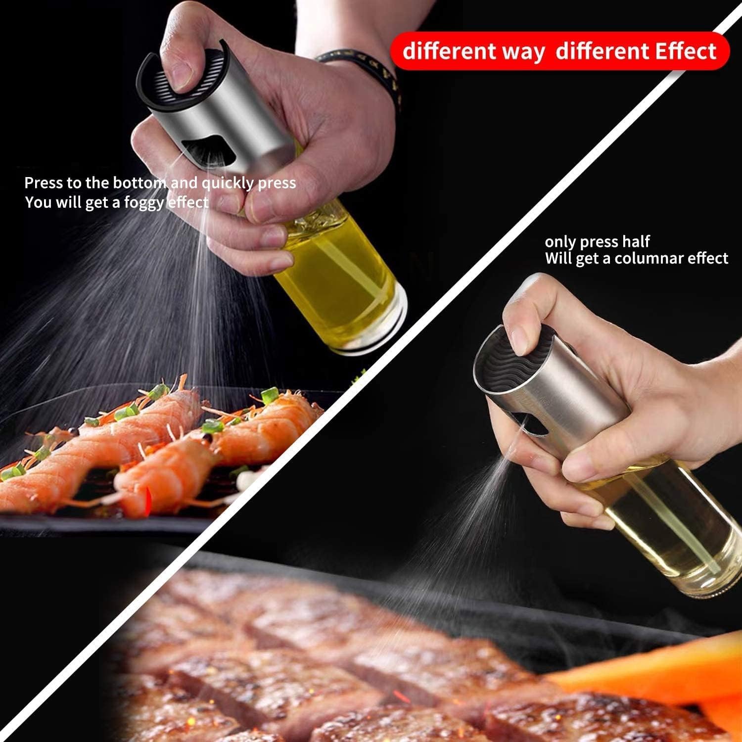 Premium Glass Oil Spray Bottle for Cooking - 100ml Food Grade Oil Dispenser for Dosa, Salad, BBQ & Baking | Vinegar Spray Bottle with ABS Cap (Multicolor) | Perfect for Kitchen, Restaurants & Healthy Meal Prep