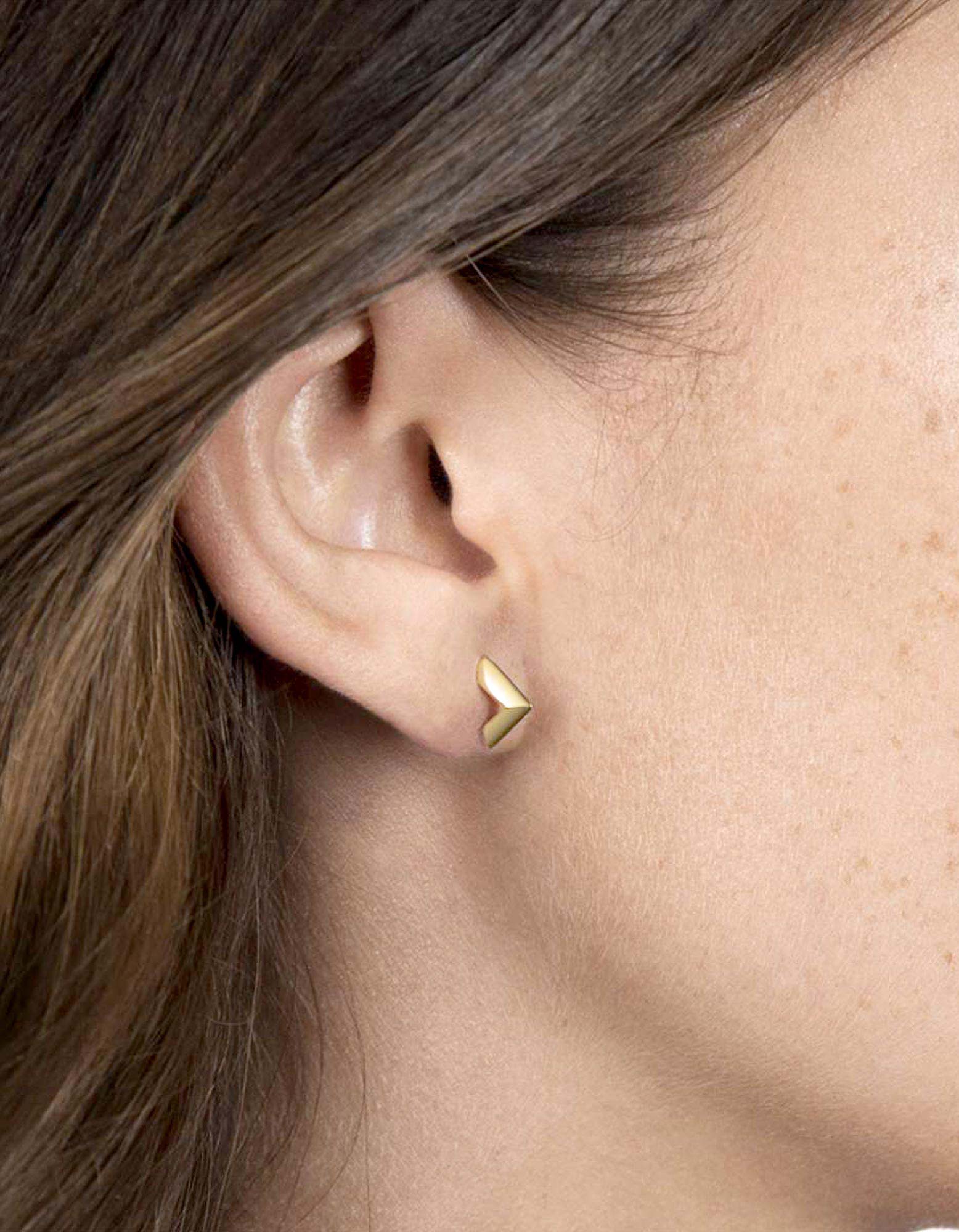 Angular Studs Earrings - 14K Gold Vermeil Hypoallergenic for Women | Perfect for Parties, Weddings & Everyday Wear
