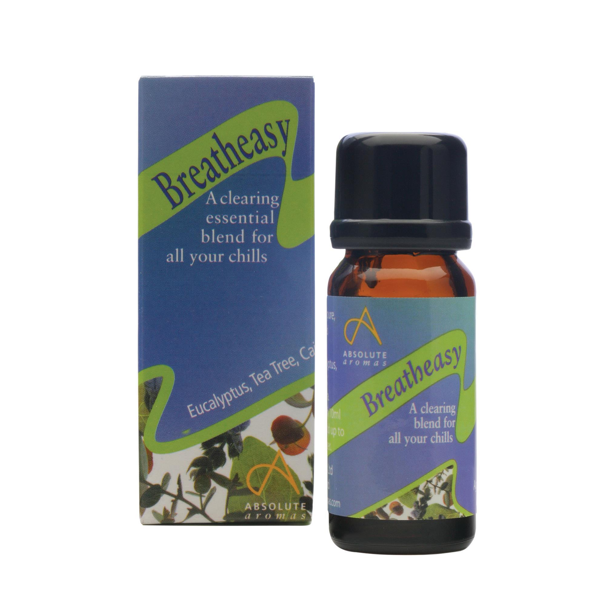 Absolute Aromas Breatheasy Essential Oil Blend - 10ml Pure Aromatherapy Oil for Relaxation, Stress Relief & Better Sleep - Diffuser, Massage & Home Spa Use
